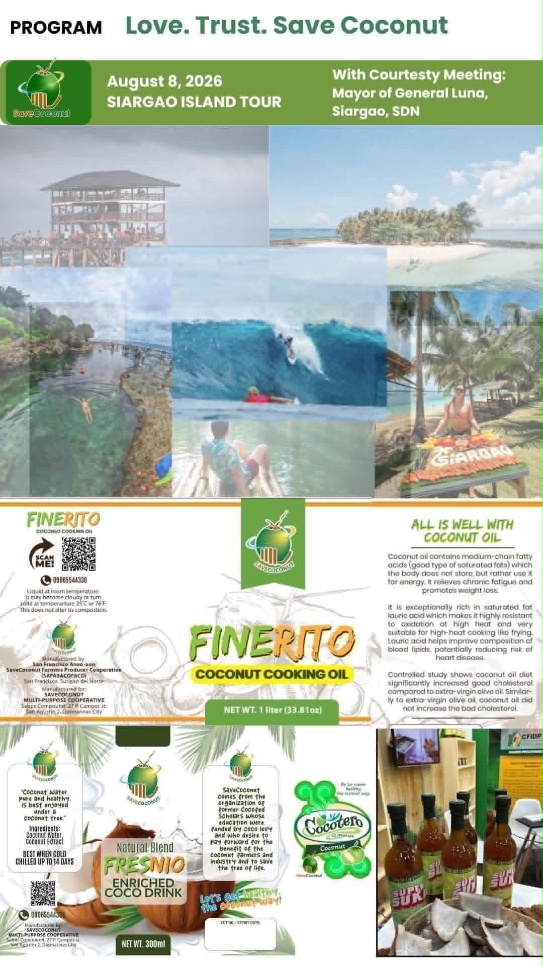 Program, Day 3, August 8 2026, Siargao Island Tour, with courtesy meeting with the Mayor of General Luna, Siargao